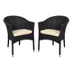 4 PCS Outdoor Rattan Chairs Patio Garden Furniture with Seat Cushions,Weave Wicker Armchair