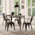 4 Pcs/set Backrest Metal Stools Stackable Dining Chair Home Use Living Room Orgnizable Bar Steel Black Classic Frame Chair