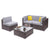 4 Pieces Patio PE Wicker Rattan Corner Comfortable Breathable Sofa Set For Home Living Room Bedroom Decoration