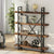 4-Tier Bookcase Shelf Industrial Style Etagere Bookcase Solid Wood Book Shelves