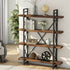 4-Tier Bookcase Shelf Industrial Style Etagere Bookcase Solid Wood Book Shelves