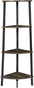 4-Tier Corner Shelf Industrial Corner Bookshelf Corner Storage Rack Corner Display Shelf Plant Stand for Living Room