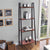 4-Tier Durable Ladder Storage Bookcase High Quality Sturdy Iron Frame Book Shelf Furniture Organizer Display Shelf HW55402