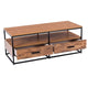 47" 2-Tier Cocktail 2 Drawer Coffee Table Metal Desk High Quality Sofa Table HW59331