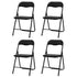 4PCS Capacity Premium Folding Chair,Mid Century Modern Dining Chairs,Elegant Foldable Iron and PVC Chairs,330 lb Capacity