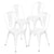 4pcs Backrest Home Garden Lounge Furniture Kit Chairs Industrial Style Iron Sheet Chair Dining Stool