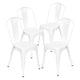 4pcs Backrest Home Garden Lounge Furniture Kit Chairs Industrial Style Iron Sheet Chair Dining Stool