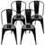 4pcs Backrest Home Garden Lounge Furniture Kit Chairs Industrial Style Iron Sheet Chair Dining Stool
