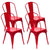 4pcs Backrest Home Garden Lounge Furniture Kit Chairs Industrial Style Iron Sheet Chair Dining Stool