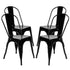 4pcs Dining Chairs Retro Industrial Style Iron Sheet Chair Black Home Restaurant Chair Back Plastic Coffee Chair