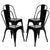 4pcs Industrial Style Iron Sheet Chair Black for Restaurants Pubs Cafes And Multiplayer Gatherings Dining chair