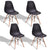 4pcs Mid Century Modern Dining Chair with Wood Leg White Black Beech Wood Legs Modern Dining Chairs Set Living Room HW58931
