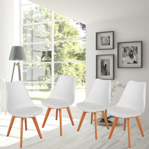 4pcs Modern Minimalist Dining Chairs Solid Wood Foot Padded Chair Living Room Home Chairs Nordic Style Dining Chair