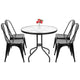 4pcs Retro Industrial Style Iron Sheet Chair Black Home Restaurant Chair E5M1
