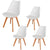 4pcs Simple Solid Wood Foot Padded  Chair Plastic Living Room Home Chair E5M1