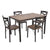 5 PC Wood Dining Set Table and Chairs for 4 Person with Metal Legs,Home Kitchen Breakfast Furniture,Espresso