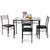 5 Pcs Dining Glass Top Table & 4 Upholstered Chairs Simple High-quality Glass Table Top Dining Room Table Chair Sets HW56030