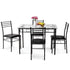 5 Pcs Dining Glass Top Table & 4 Upholstered Chairs Simple High-quality Glass Table Top Dining Room Table Chair Sets HW56030