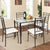 5 Pcs Tempered Glass Steel Tabletop Dining Set Modern Table and Chairs Dining Room Sets HW52015