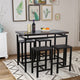 5 Pcs Wooden Morden Table Stools Set Orgnizable Home Use Living Room Furniture Resturant Wooden Brige Bar Set Dining Set