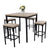 5-Piece Counter Height Square Dining Set Wooden Country Style Kitchen Table and Chairs with Metal Legs，Warm in White