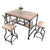5-Piece Dining Set Industrial Style Wooden Kitchen Restaurant Table and Chairs with Metal Legs