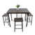 5-Piece Dining Set Wooden Kitchen Table and Chairs with Metal Legs