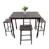 5-Piece Dining Set Wooden Kitchen Table and Chairs with Metal Legs