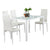 5 Piece PU surface Dining Set GlassTable and 4 Leather Chair for Kitchen Dining White for home