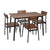 5 Piece Wood Dining Table Set Home Kitchen Table and Chairs for 4 Person with Metal Legs,Retro Brown