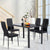 5 Pieces Metal Frame and Glass Tabletop Dining Set Glass Dining Table and  PVC leather Chairs Dining Room Furniture HW52382+