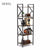 5-Shelf Bookshelf Vintage Rustic Book shelf Rack Metal+Wood Bookcase Etagere Standing Storage Shelf Furniture For Home Office