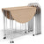 5 pcs Foldable Dining Set 1 Table and 4 Chairs Sturdy Steel Tube Frame Garden Set MDF Top Picnic Table with Wheels HW60053