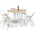 5 pcs Foldable Dining Set 1 Table and 4 Chairs Sturdy Steel Tube Frame Garden Set MDF Top Picnic Table with Wheels HW60053