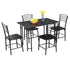 5 pcs Modern Dining Steel Frame Home Kitchen Furniture Solid MDF Panel Steel Frame Dining Furniture Set Easy Assembly HW54791