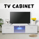57 Inch Portable Detachable TV Stand Two Unit Cabinet Console with LED Light Shelves 2 Drawers for Living Room US Shipping