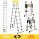 5M Portable Heavy Duty Multi-Purpose Aluminum Folding Telescoping A-Frame Ladder with Hinges for Home Loft Office