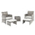 5PCS Sectional Sofa Set Living Room Garden Accent Chair Gradient Gray Single Sofa With Footstools and Coffee Table SKU24644559