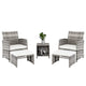 5PCS Sectional Sofa Set Living Room Garden Accent Chair Gradient Gray Single Sofa With Footstools and Coffee Table SKU24644559