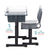 60x45x(67.5-76)cm Adjustable Desk and Chairs Set Black For Home Kitchen High Quality Free shipping