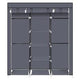 69" Portable Clothes Closet Non-Woven Fabric Wardrobe Double Rod Storage Organizer Dark Brown Gray Black