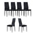6PCS/SET Home Living Room Modern Furniture PU Synthetic Leather Seat Metal Leg Dinning Chair Set