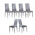 6PCS/SET Home Living Room Modern Furniture PU Synthetic Leather Seat Metal Leg Dinning Chair Set