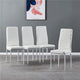 6PCS/SET Home Living Room Modern Furniture PU Synthetic Leather Seat Metal Leg Dinning Chair Set
