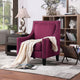 Armchair With Nailheads and Solid Wood Legs Sofa Light Luxury Rose Red Northern Europe Modern Simple Sofa Living Room Bedroom