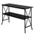 Artisasset Black MDF Countertop Black Wrought Iron Base 2 Layers Console Table Bookshelf Iron Shelves