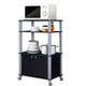 Bakers Rack Microwave Stand Rolling Storage Cart with Wheels 3 Shelves 2-door Cabinet Waterproof P2 MDF Kitchen Cart HW60180