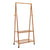 Bamboo Coat Rank and 2-Tier Shoes Storage Shelves with 4 Whells