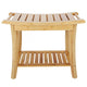 Bathing Stool Natural Bamboo Anti-slip Shower  Bathroom Spa Bath Organizer Stool W/ Storage Shelf