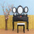 Bedroom Ladies Makeup Dressers Vanity Mirror Dressing Table Vintage Removable Desktop Stool 3 Mirrors 7 Drawers with Chair Set